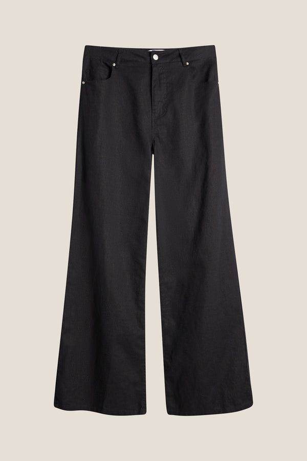 Line Of Oslo St. Barth Linen Trousers Trouser Black 097