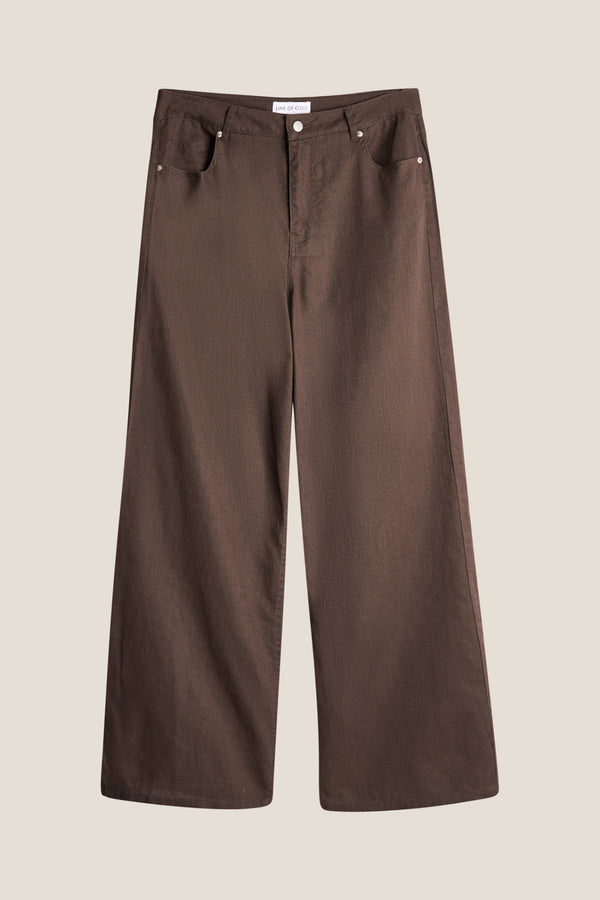 Line Of Oslo St. Barth Linen Trousers Trouser Dark brown 064