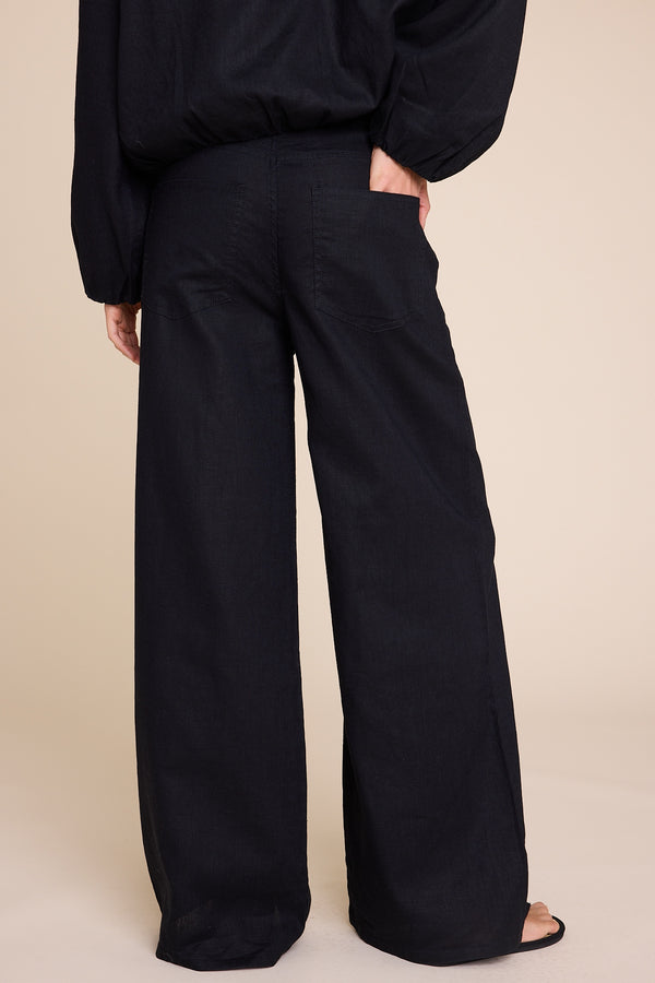 Line Of Oslo St. Barth Linen Trousers Trouser Black 097