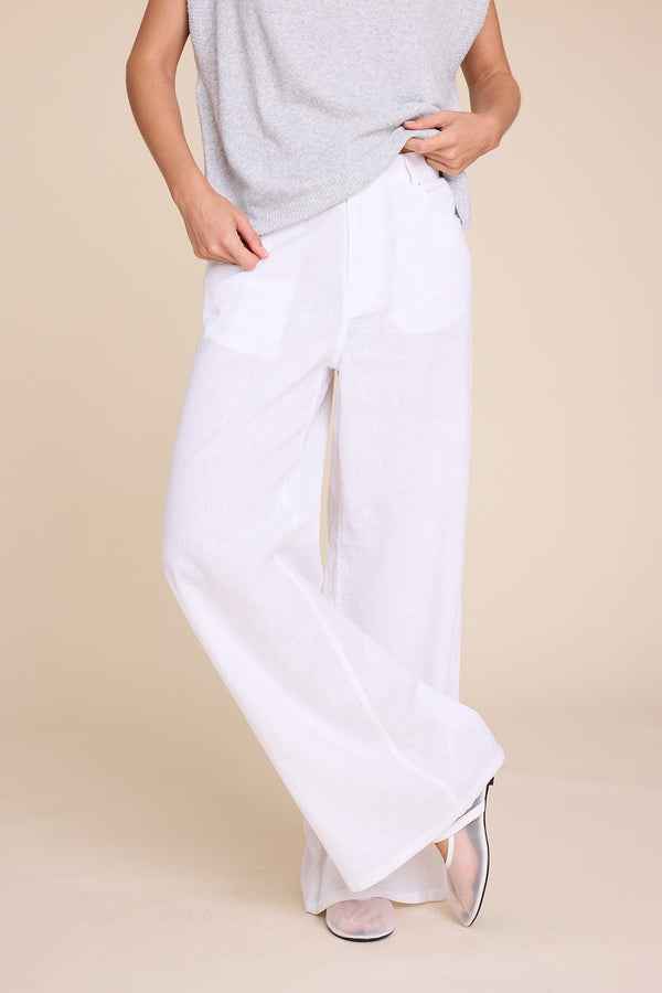 Line Of Oslo St. Barth Linen Trousers Trouser White 001