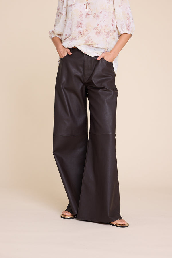 Line Of Oslo St. Barth Leather Leather pant Brown 063