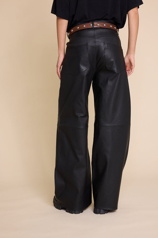 Line Of Oslo St. Barth Leather Leather pant Black 097