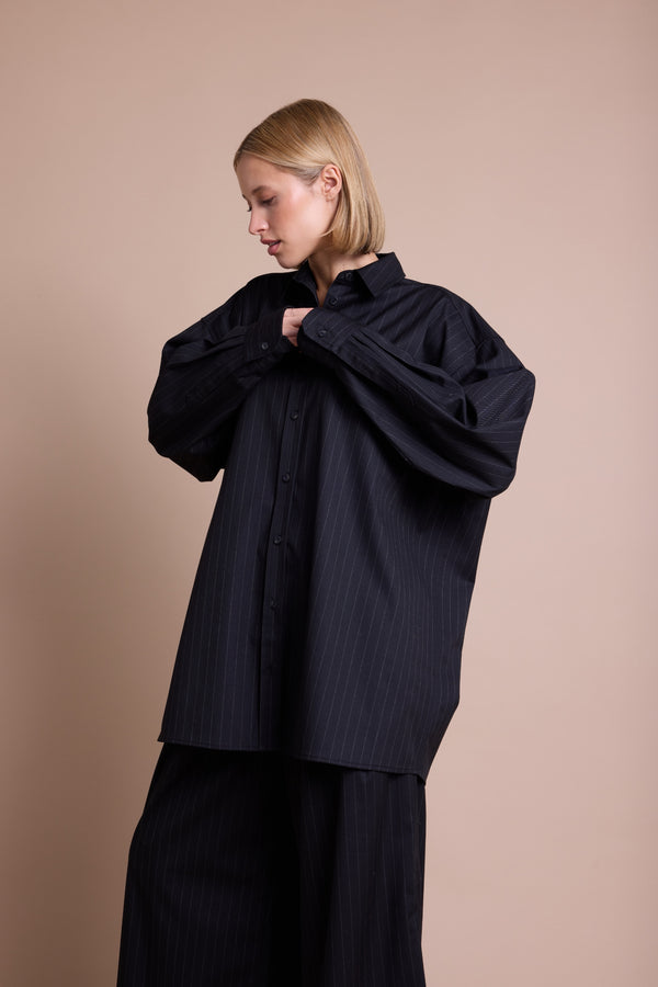 Line Of Oslo Stella Stripe Skjorte Blouse Black 097