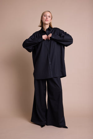 Line Of Oslo Stella Stripe Skjorte Blouse Black 097