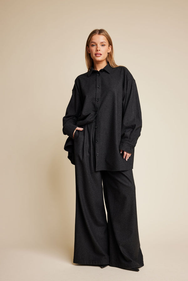 Line Of Oslo Stella Wool Shirt Shirt Antracite 004