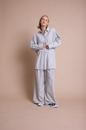 Line Of Oslo Stella Wool Skjorte Blouse Grey 005