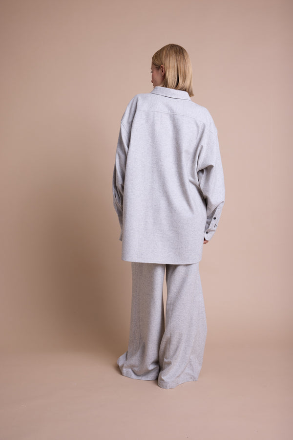 Line Of Oslo Stella Wool Skjorte Blouse Grey 005