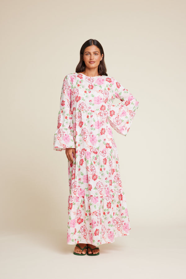 Line Of Oslo Stone Flower Print Dress Dress As is 136