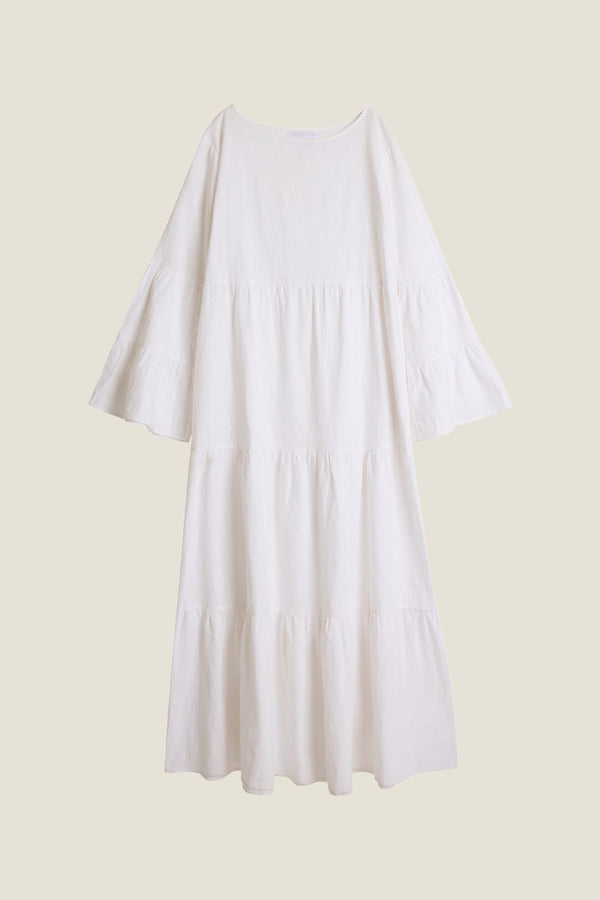Line Of Oslo Stone Solid Dress Dress White 001