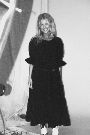Line Of Oslo Summer Bird Linen Dress Dress Black 097