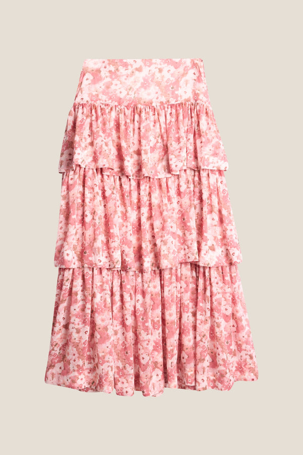 Line Of Oslo Summer Flower Skirt Skirt Pink 002