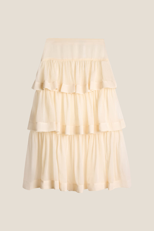 Line Of Oslo Summer Solid Skirt Skirt Creme 091