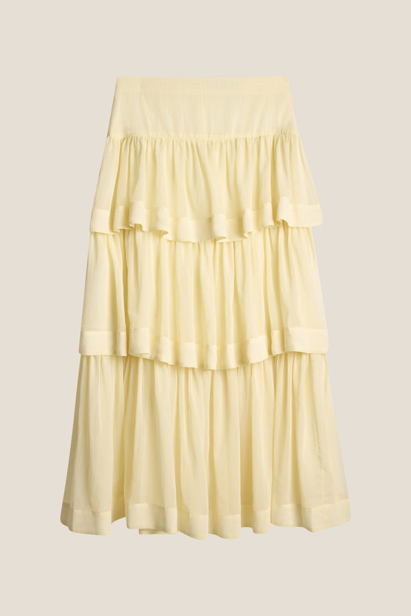 Line Of Oslo Summer Solid Skirt Skirt Yellow 060