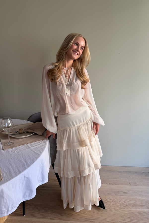Line Of Oslo Summer Solid Skirt Skirt Creme 091