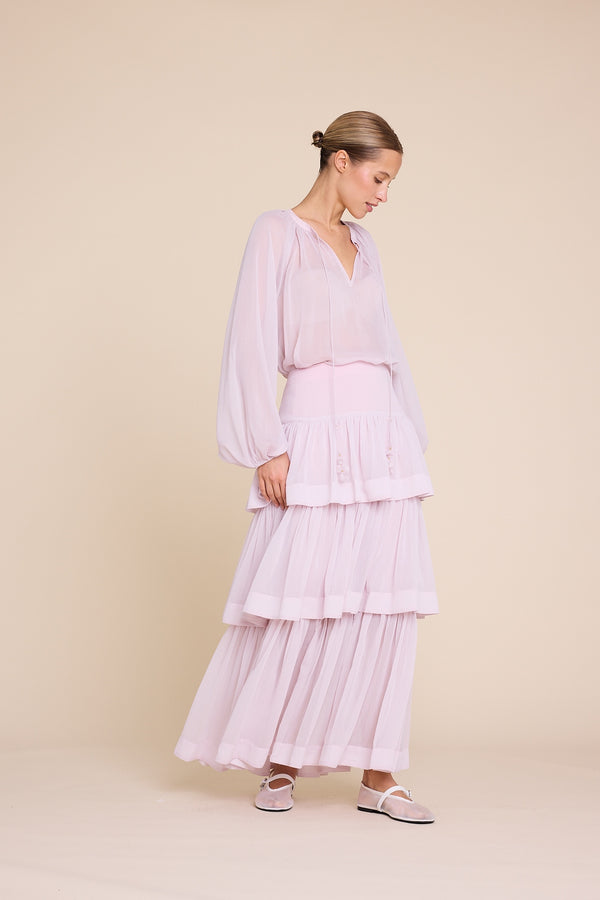 Line Of Oslo Summer Solid Skirt Skirt Pink 002