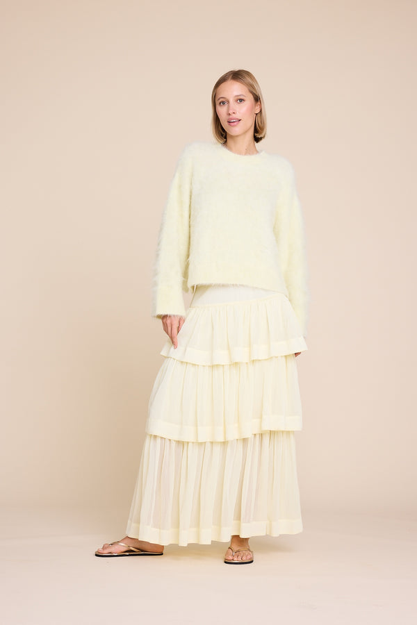 Line Of Oslo Summer Solid Skirt Skirt Yellow 060