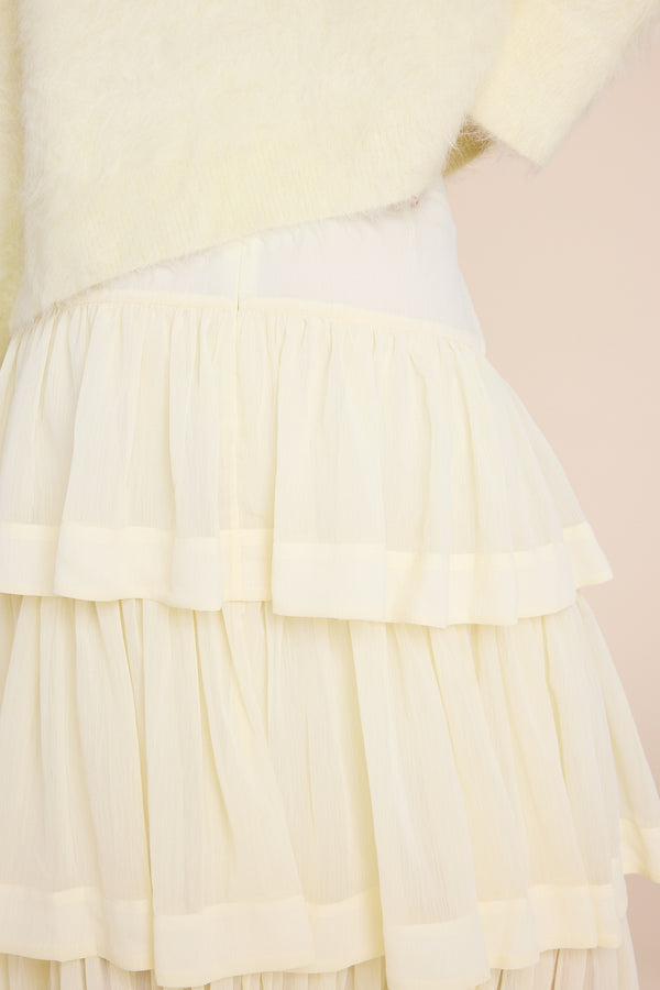 Line Of Oslo Summer Solid Skirt Skirt Yellow 060