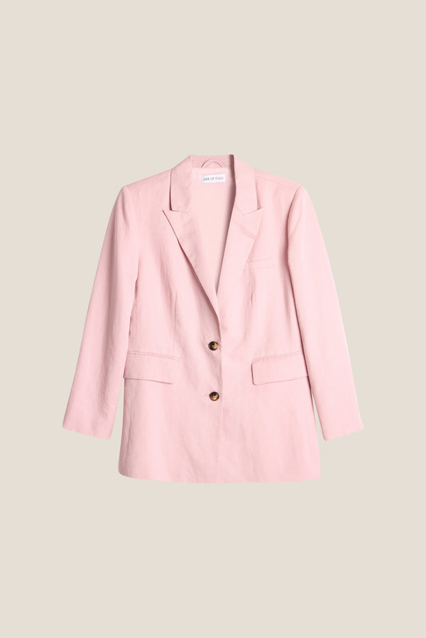 Line Of Oslo The Kid Linen Blazer Blazer Pink 002