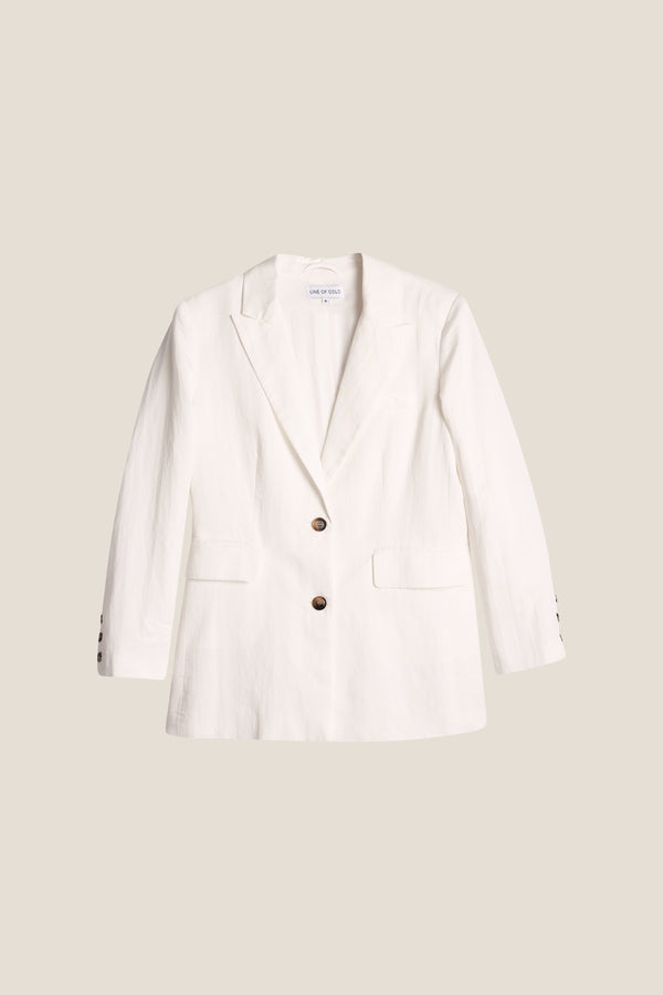 Line Of Oslo The Kid Linen Blazer Blazer White 001