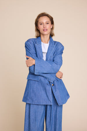 Line Of Oslo The Kid Denim Blazer Blazer Dark denim