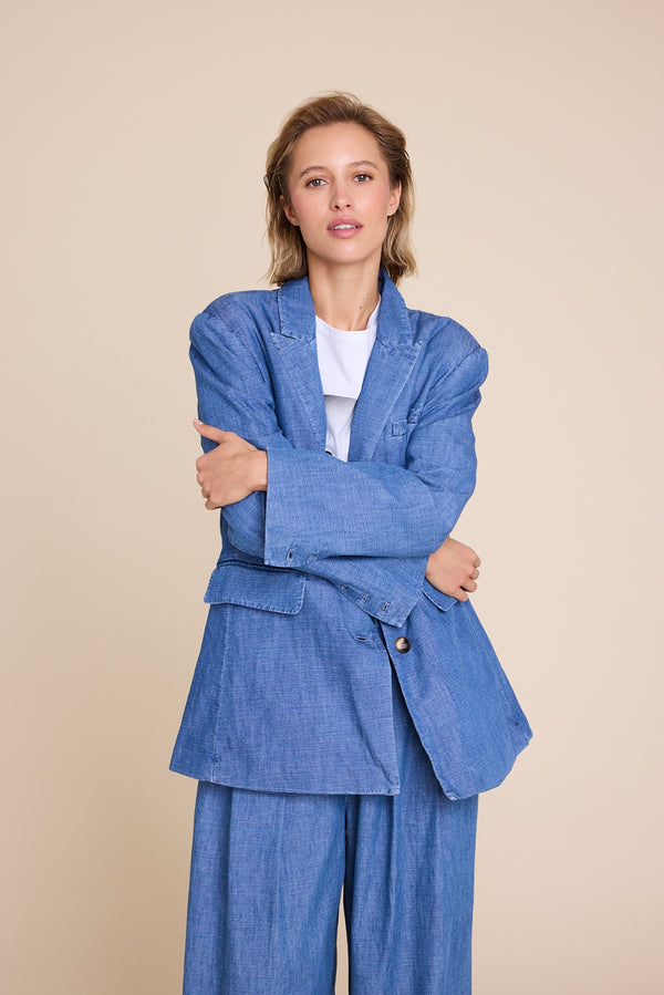 Line Of Oslo The Kid Denim Blazer Blazer Dark denim