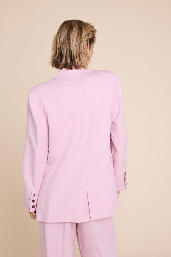 Line Of Oslo The Kid Linen Blazer Blazer Pink 002