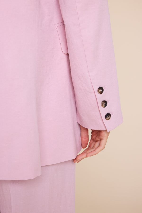 Line Of Oslo The Kid Linen Blazer Blazer Pink 002