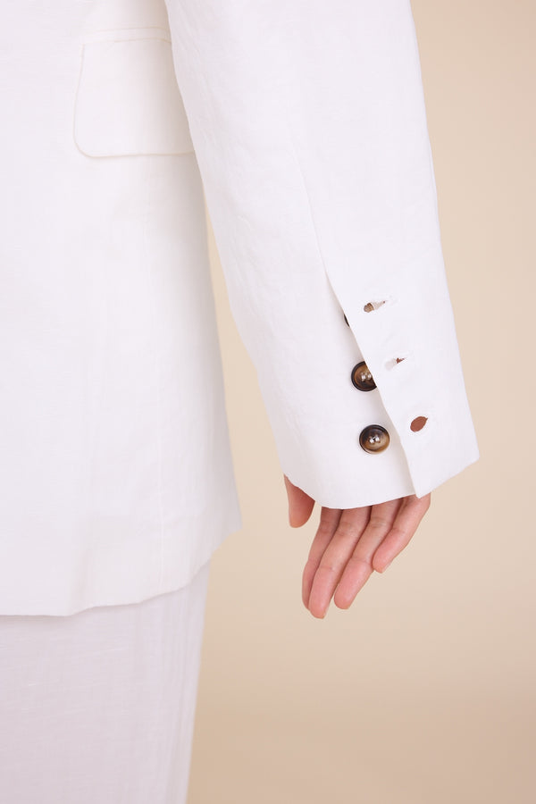 Line Of Oslo The Kid Linen Blazer Blazer White 001