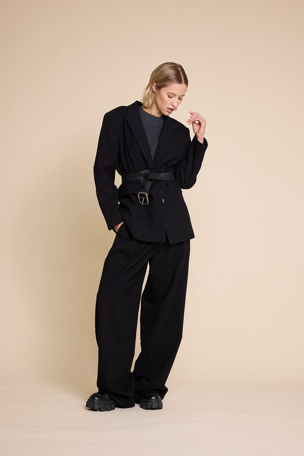 Line Of Oslo Ursula Solid Bukse Trouser Black 097