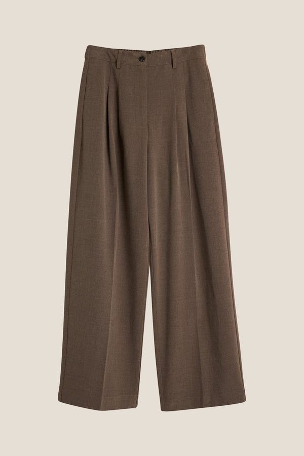 Line Of Oslo Ursula Wool Trousers Trouser Brown wo/ stripe