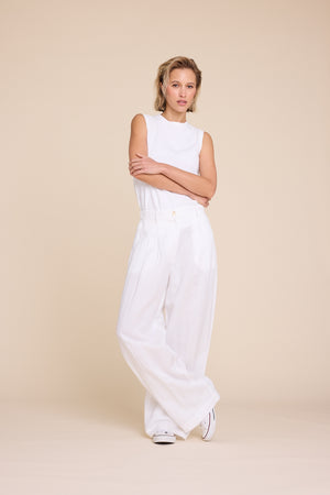 Line Of Oslo Ursula Linen Trousers Trouser White 001