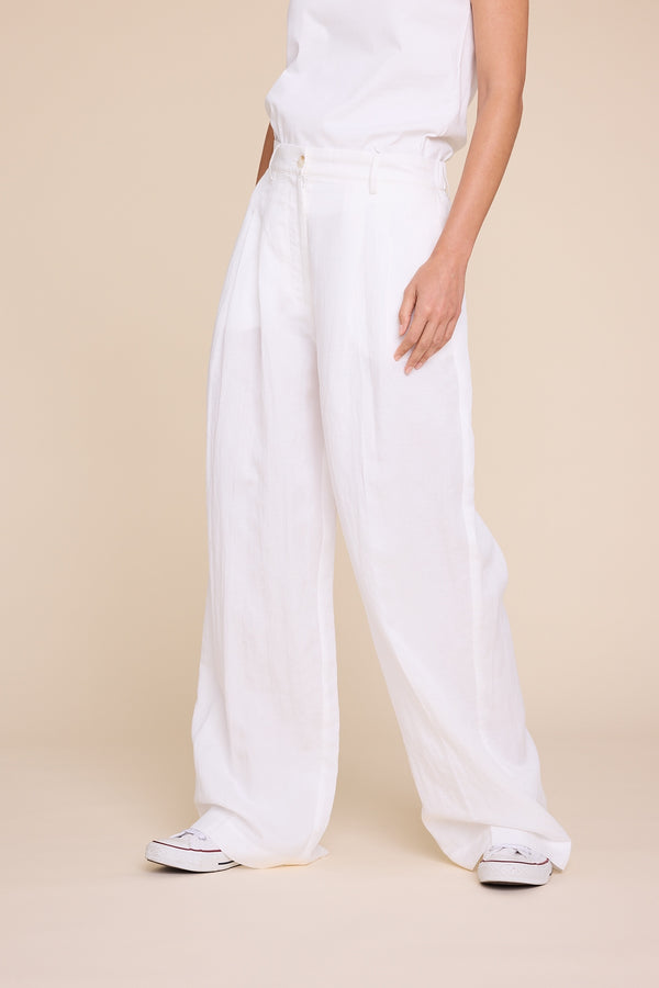 Line Of Oslo Ursula Linen Trousers Trouser White 001