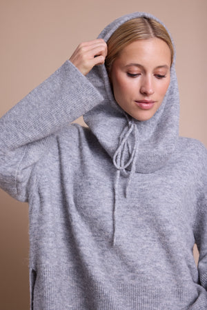 Line Of Oslo Warm Strikket Balaclava  Grey Melange 006