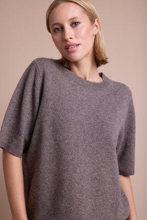 Line Of Oslo Yak Strikket Topp  Brown 063